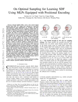 On Optimal Sampling for Learning SDF Using MLPs Equipped with Positional
  Encoding