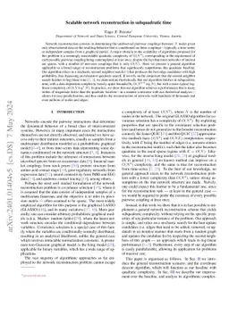 Scalable network reconstruction in subquadratic time