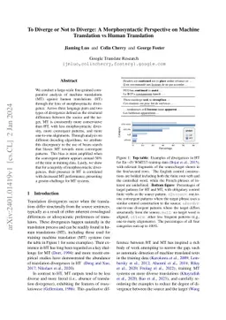 To Diverge or Not to Diverge: A Morphosyntactic Perspective on Machine
  Translation vs Human Translation