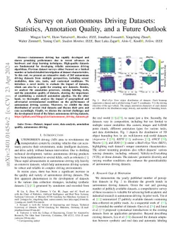 A Survey on Autonomous Driving Datasets: Statistics, Annotation Quality,
  and a Future Outlook