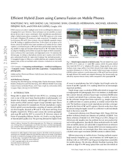 Efficient Hybrid Zoom using Camera Fusion on Mobile Phones