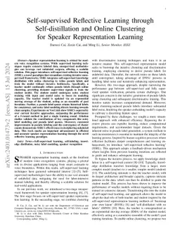 Self-supervised Reflective Learning through Self-distillation and Online Clustering for Speaker Representation Learning