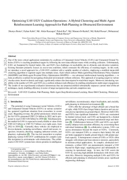 Optimizing UAV-UGV Coalition Operations: A Hybrid Clustering and
  Multi-Agent Reinforcement Learning Approach for Path Planning in Obstructed
  Environment
