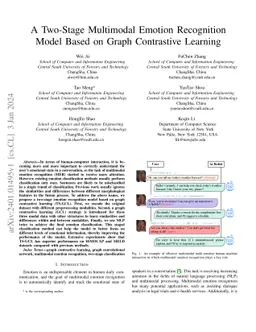 A Two-Stage Multimodal Emotion Recognition Model Based on Graph
  Contrastive Learning