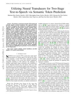Utilizing Neural Transducers for Two-Stage Text-to-Speech via Semantic
  Token Prediction
