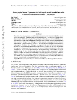 Pontryagin Neural Operator for Solving Parametric General-Sum
  Differential Games