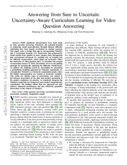 Answering from Sure to Uncertain: Uncertainty-Aware Curriculum Learning for Video Question Answering