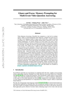 Glance and Focus: Memory Prompting for Multi-Event Video Question
  Answering