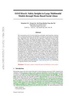 GOAT-Bench: Safety Insights to Large Multimodal Models through Meme-Based Social Abuse