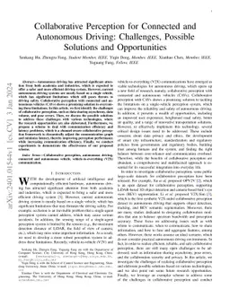 Collaborative Perception for Connected and Autonomous Driving: Challenges, Possible Solutions and Opportunities