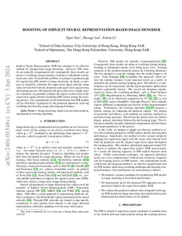 Boosting of Implicit Neural Representation-based Image Denoiser