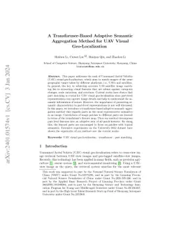 A Transformer-Based Adaptive Semantic Aggregation Method for UAV Visual
  Geo-Localization
