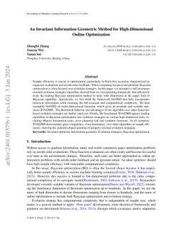 An Invariant Information Geometric Method for High-Dimensional Online
  Optimization
