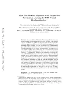 View Distribution Alignment with Progressive Adversarial Learning for
  UAV Visual Geo-Localization