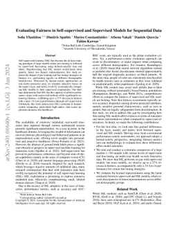 Evaluating Fairness in Self-supervised and Supervised Models for
  Sequential Data
