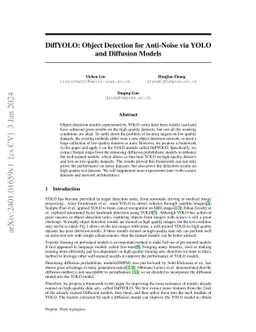 DiffYOLO: Object Detection for Anti-Noise via YOLO and Diffusion Models