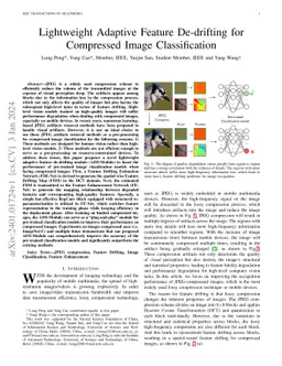 Lightweight Adaptive Feature De-drifting for Compressed Image
  Classification