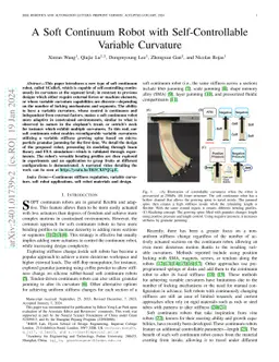 A Soft Continuum Robot with Self-Controllable Variable Curvature