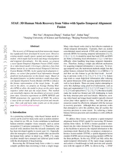 STAF: 3D Human Mesh Recovery from Video with Spatio-Temporal Alignment
  Fusion