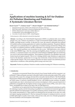 Applications of machine learning and IoT for Outdoor Air Pollution
  Monitoring and Prediction: A Systematic Literature Review