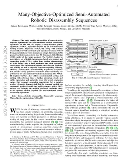 Many-Objective-Optimized Semi-Automated Robotic Disassembly Sequences