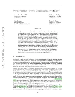 Transformer Neural Autoregressive Flows