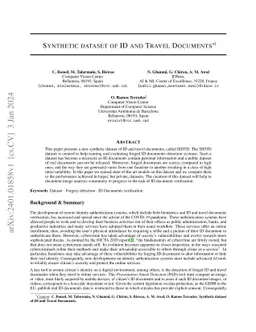 Synthetic dataset of ID and Travel Document