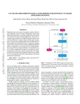 CTC Blank Triggered Dynamic Layer-Skipping for Efficient CTC-based
  Speech Recognition