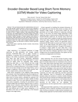 Encoder-Decoder Based Long Short-Term Memory (LSTM) Model for Video
  Captioning