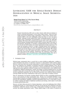 Leveraging SAM for Single-Source Domain Generalization in Medical Image
  Segmentation