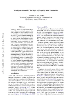 Using LLM to select the right SQL Query from candidates