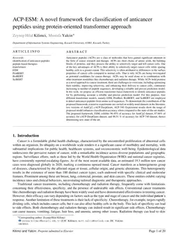 ACP-ESM: A novel framework for classification of anticancer peptides
  using protein-oriented transformer approach