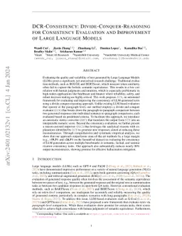 DCR-Consistency: Divide-Conquer-Reasoning for Consistency Evaluation and
  Improvement of Large Language Models