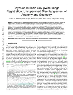 Bayesian Unsupervised Disentanglement of Anatomy and Geometry for Deep Groupwise Image Registration