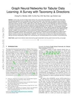 Graph Neural Networks for Tabular Data Learning: A Survey with Taxonomy
  and Directions