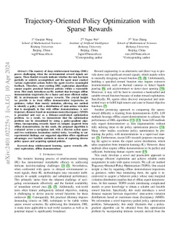 Trajectory-Oriented Policy Optimization with Sparse Rewards
