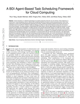 A BDI Agent-Based Task Scheduling Framework for Cloud Computing