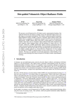 Slot-guided Volumetric Object Radiance Fields
