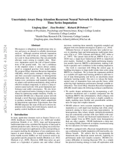 Uncertainty-Aware Deep Attention Recurrent Neural Network for
  Heterogeneous Time Series Imputation