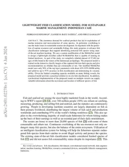 Lightweight Fish Classification Model for Sustainable Marine Management:
  Indonesian Case