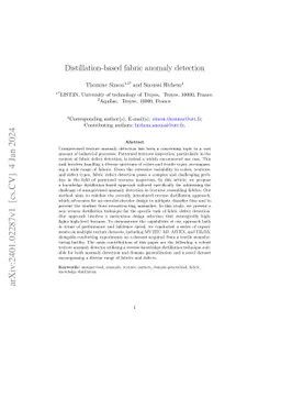 Distillation-based fabric anomaly detection