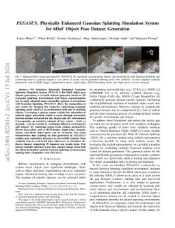 PEGASUS: Physically Enhanced Gaussian Splatting Simulation System for
  6DoF Object Pose Dataset Generation