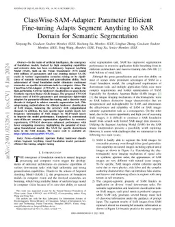 ClassWise-SAM-Adapter: Parameter Efficient Fine-tuning Adapts Segment
  Anything to SAR Domain for Semantic Segmentation