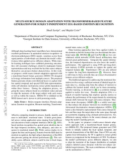 Multi-Source Domain Adaptation with Transformer-based Feature Generation
  for Subject-Independent EEG-based Emotion Recognition