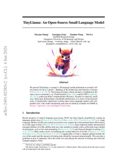 TinyLlama: An Open-Source Small Language Model