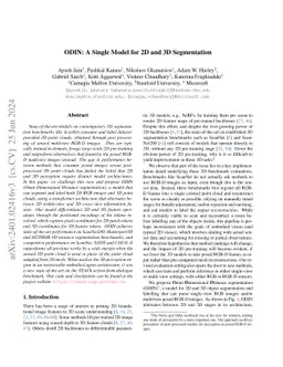 ODIN: A Single Model for 2D and 3D Segmentation