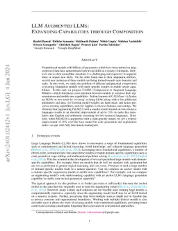 LLM Augmented LLMs: Expanding Capabilities through Composition