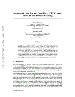 Mapping of Land Use and Land Cover (LULC) using EuroSAT and Transfer
  Learning