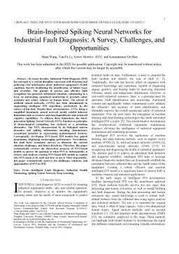 Brain-Inspired Spiking Neural Networks for Industrial Fault Diagnosis: A
  Survey, Challenges, and Opportunities