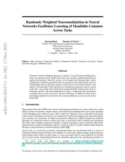 Randomly Weighted Neuromodulation in Neural Networks Facilitates
  Learning of Manifolds Common Across Tasks